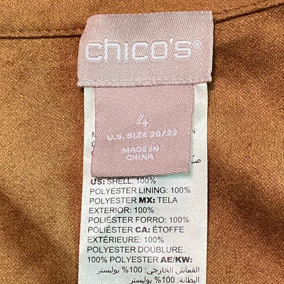 Chico's Fringed Poncho/Wrap Copper Color Size 4 (US20/22) - Picture 8 of 12